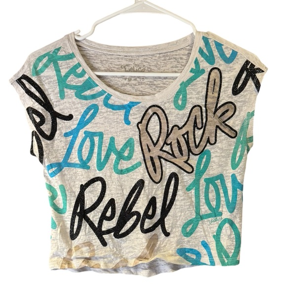 🦩5/$30🦩 Girls Justice Crop Tshirt - Picture 1 of 4